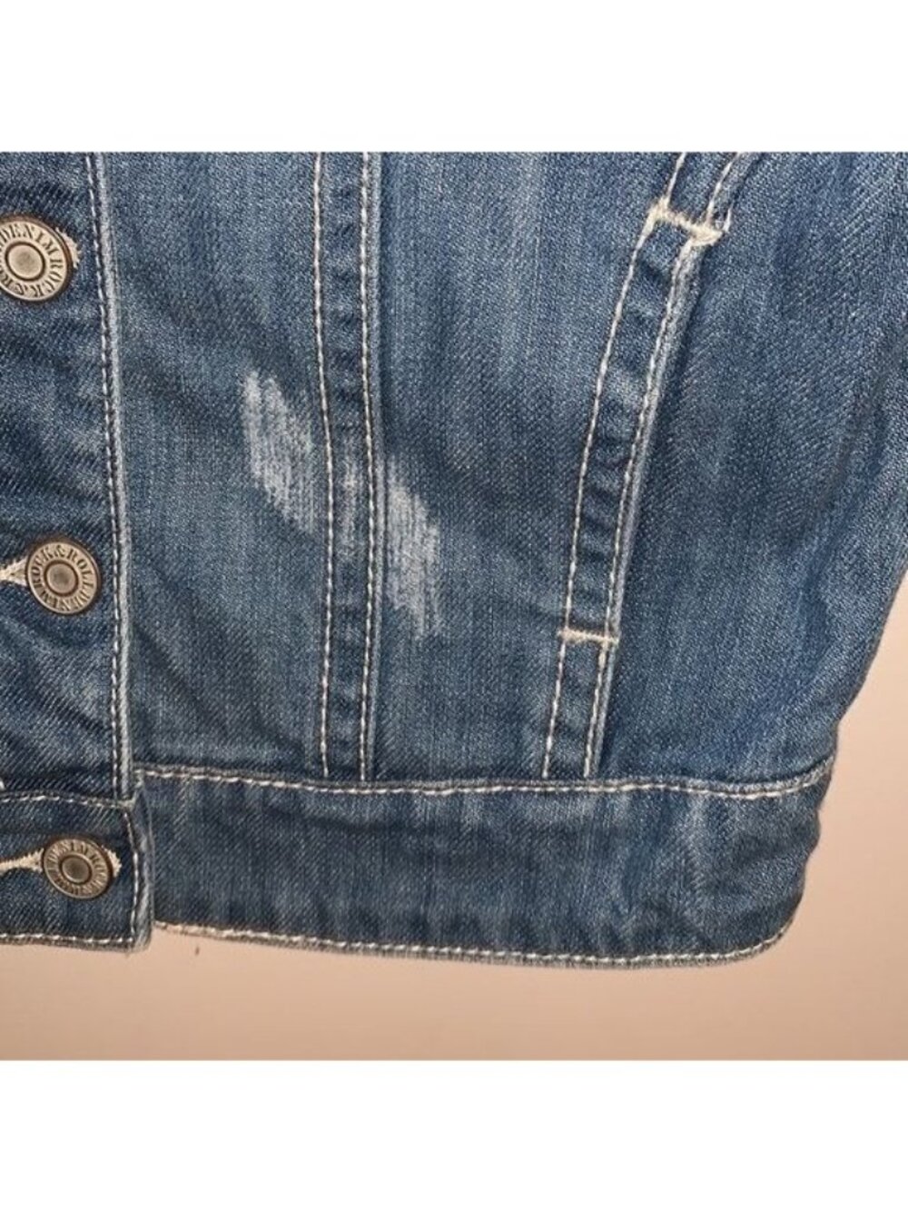 Rock & Roll Cowgirl Womens Denim Vest S Distressed Sleeveless Western Style With - Picture 8 of 11